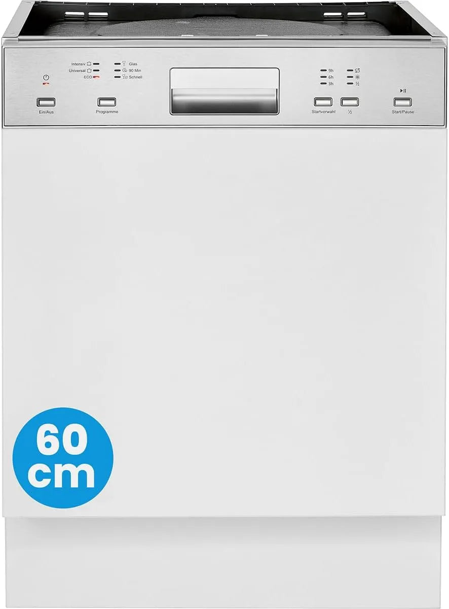 Bomann GSPE 7423 TI vaatwasser, 60 cm, 6 programma's, automatische werking, stille werking, 60 cm half-inbouw, automatische deuropening