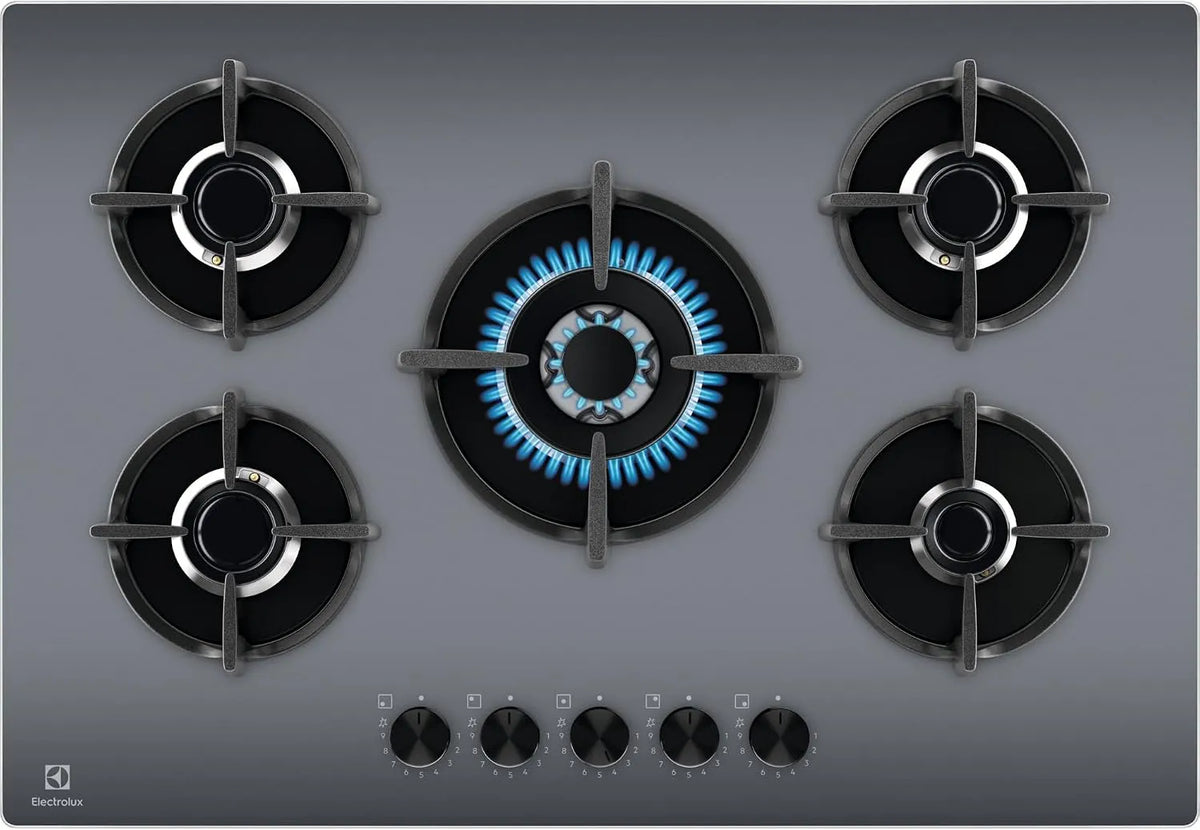 Electrolux EGG75372M gaskookplaat, 75 cm, 5 branders, 75 cm 5 branders grillrooster van gietijzer