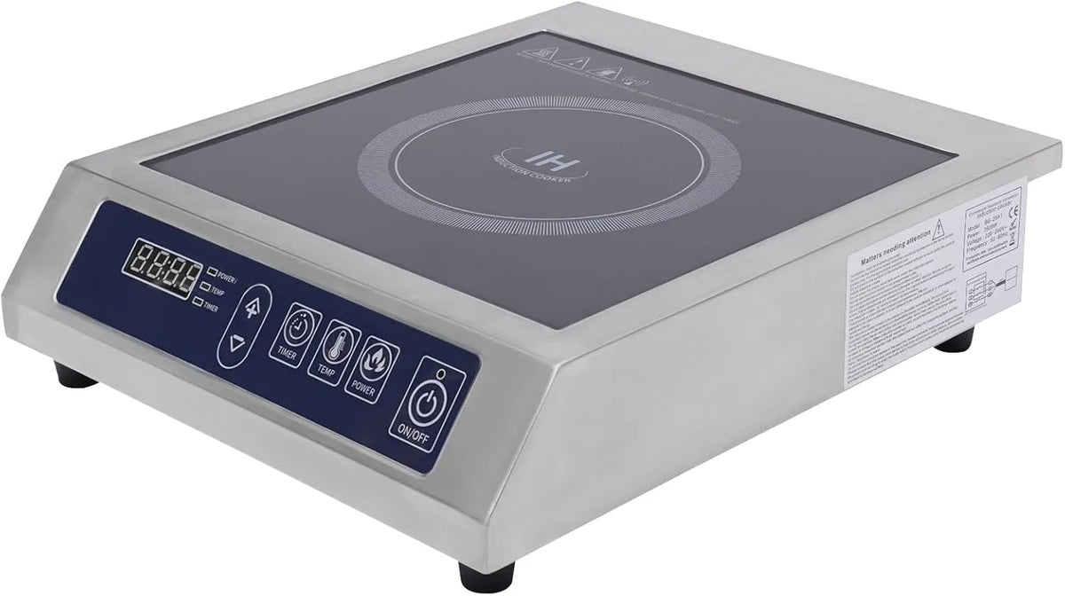 Inductiekookplaat, 10 standen, timer, commerciële, 24-uurs timer, voor gastronomie