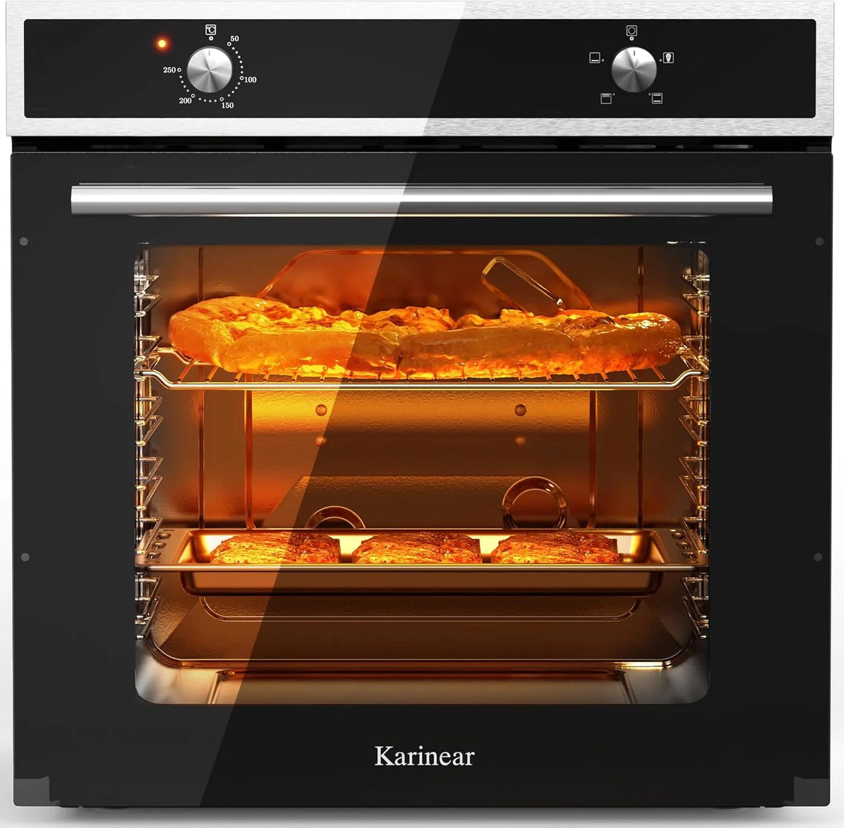Elektrische oven, 60 cm, 60 x 60 cm, 4 programma's, bakfuncties met temperatuur- en tijdregeling