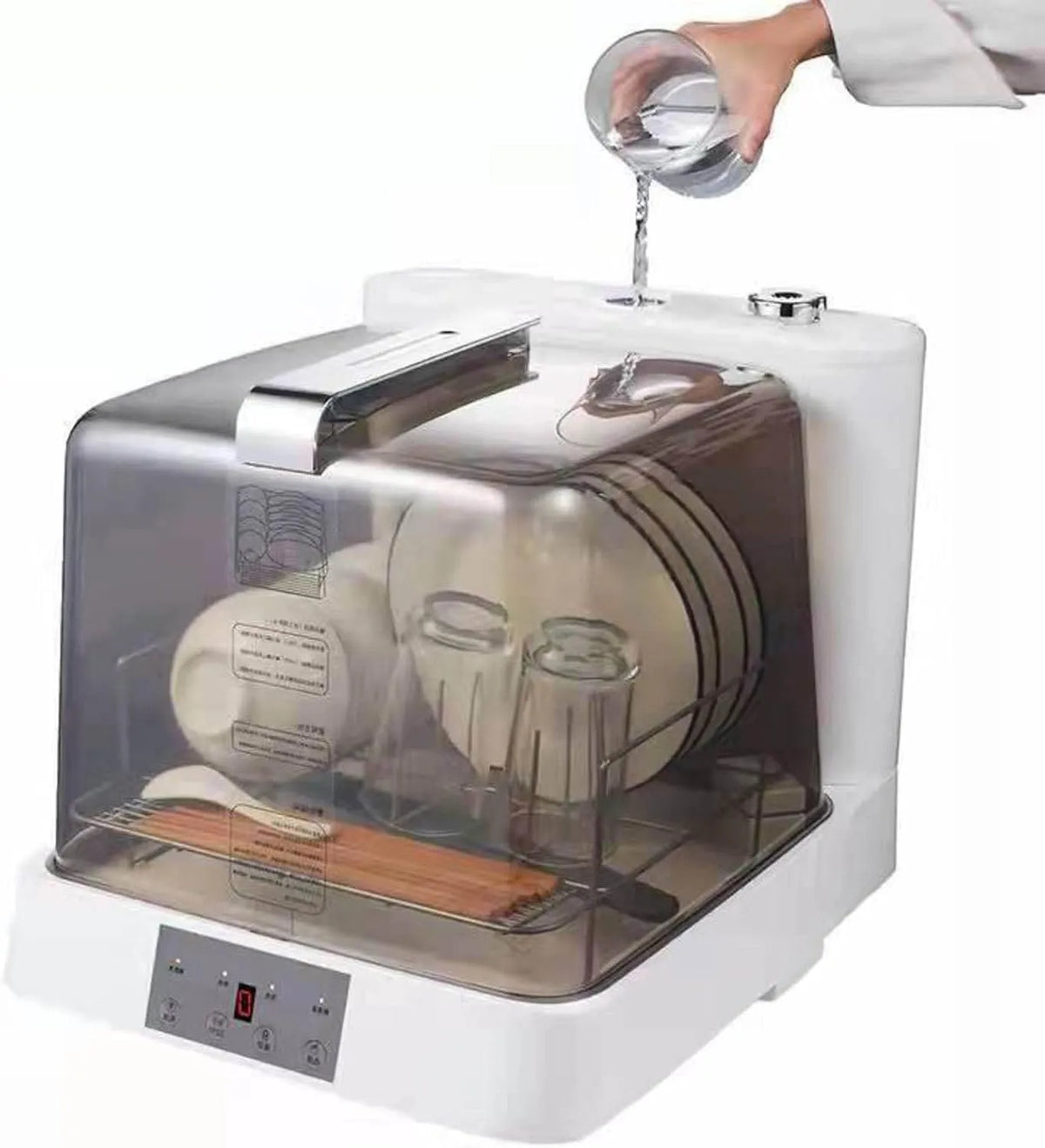 Vaatwasser, touchbediening, digitaal display, Compacte tafelmodel, voor thuiskeuken en babyverzorging