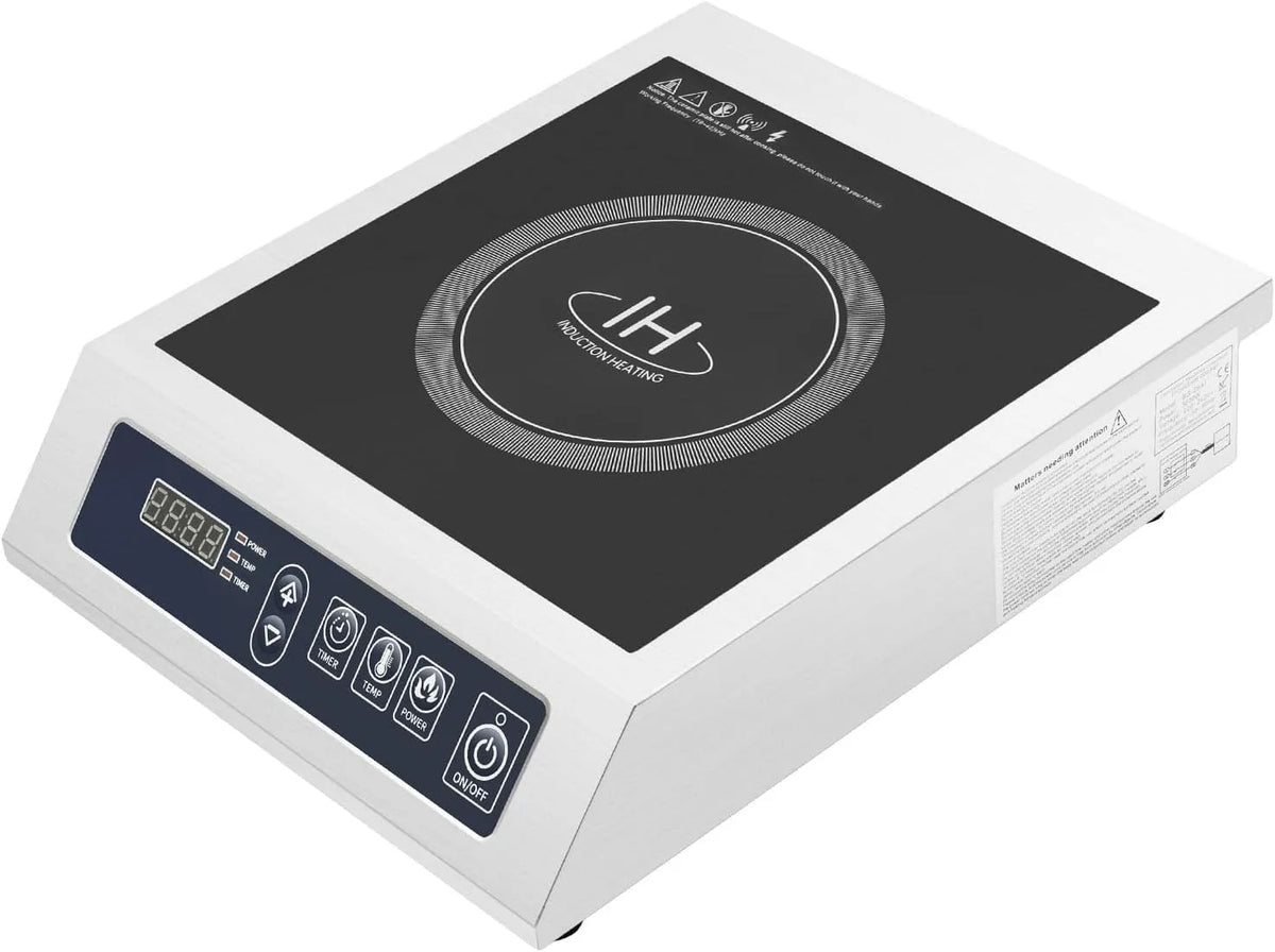 Inductiekookplaat, 3500 W, timer, dubbele spoel, 24-uurs timer voor keuken