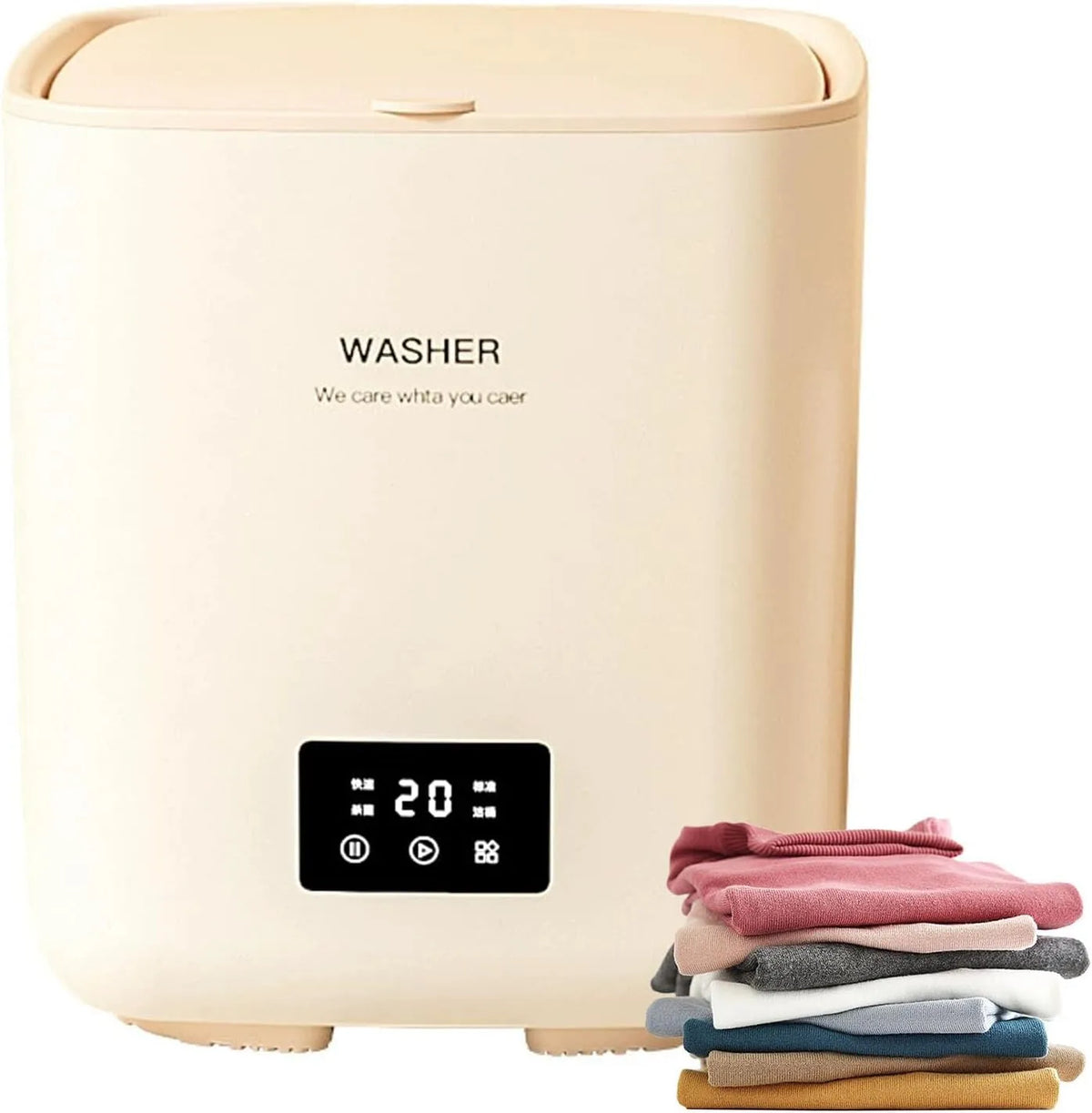 Wasmachine, Draagbare, 7L mini-, kleine slimme met 4 reinigingsmodi voor babykleding