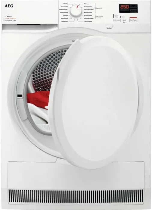 AEG TR7C40588 warmtepomp, droger 8kg wh A++, elektrische verwarming en warmwaterbereiding