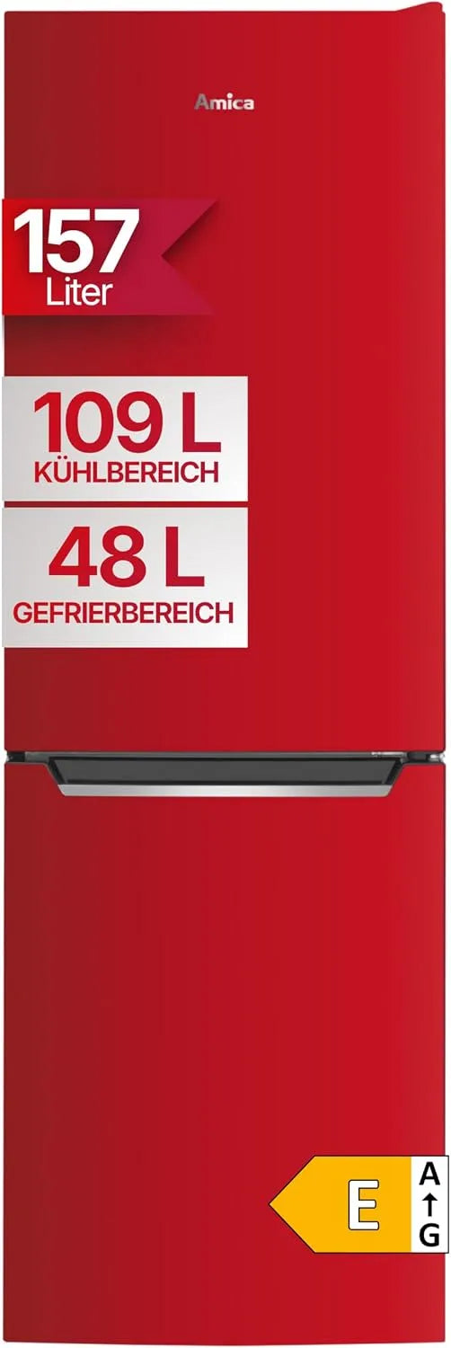 Amica AKG 3840 R koel-vriescombinatie, dubbele deur, / rood/minder ontdooien dankzij FrostControl