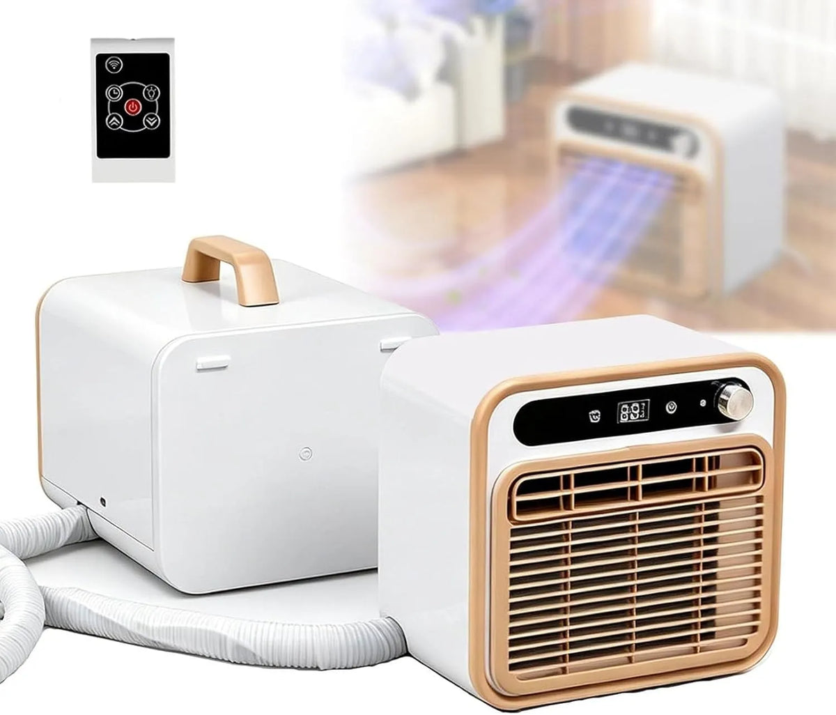 Airconditioner, 5000 BTU, stille werking, Draagbare split-airco voor de camping, 5000 BTU 1mConnectingPipe