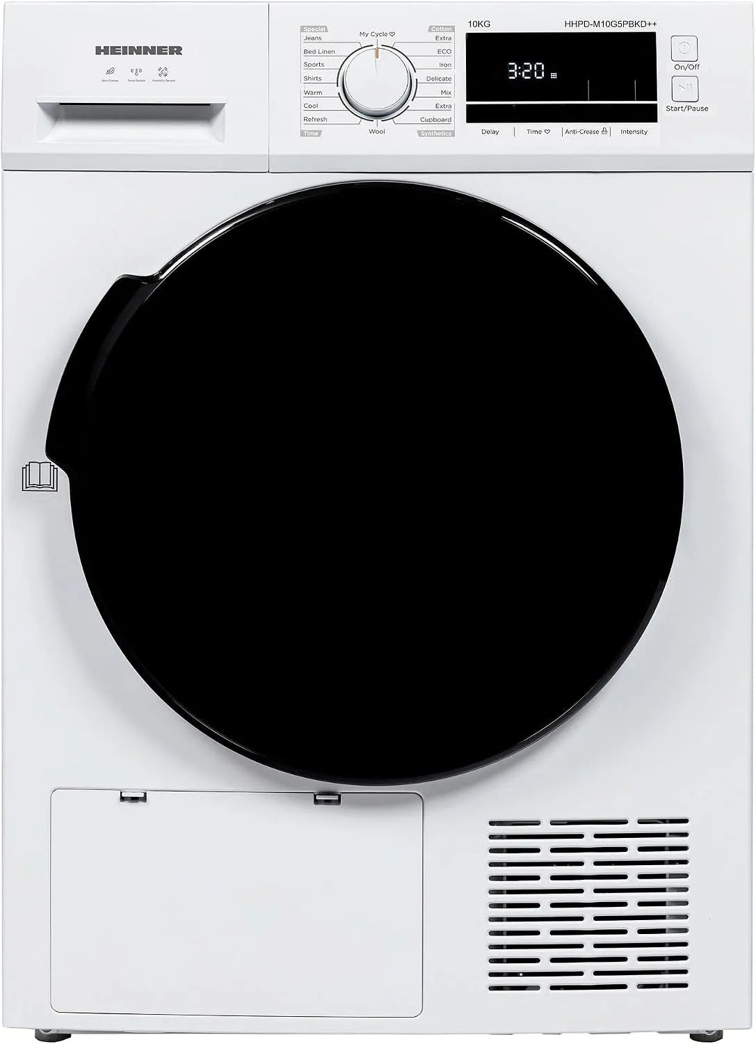 HHPD-M10G5PBKD warmtepomp, digitaal display, stille werking, ++ droger, 10kg Capaciteit, Stil & Efficiënt, Voorzien van 5 Jaar