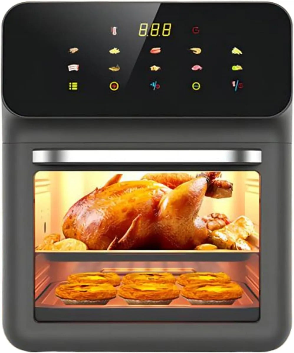 Airfryer, Aanrechtoven Combinatie 2 Roosters, heteluchtcirculatie met kookprogramma's