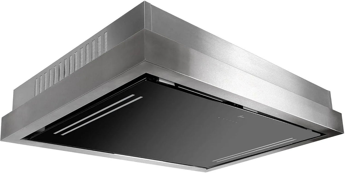 C 343 IS afzuigkap, 1000 m3/h, 120 cm, roestvrijstalen behuizing, heteluchtfunctie, GURARI Plafondkap GCH 120 BL PRIME inbouw 120 cm, Touch-Control