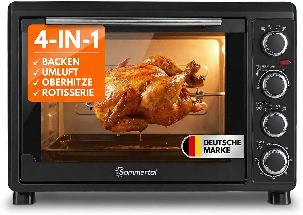 Elektrische oven, 1500 W, 60 min, heteluchtfunctie, Sommertal Mini-oven