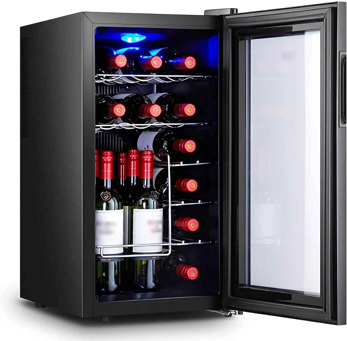 Wijnkoelkast, 16 Inch, Drankenkoelkast En -Koeler, Wijnkast Met Constante Temperatuur, Bierkoeler Met Digitale Temperatuurweergave