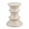 Mesa auxiliar de exterior en hormigón reforzado color crema 35 x 35 x 46 cm