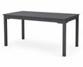 Mesa de comedor de exterior rectangular de aluminio gris oscuro 160 cm x 90 cm x 74 cm con tablero de lamas