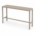 Mesa alta de exterior rectangular de aluminio beige arena 150 x 45 x 90 cm