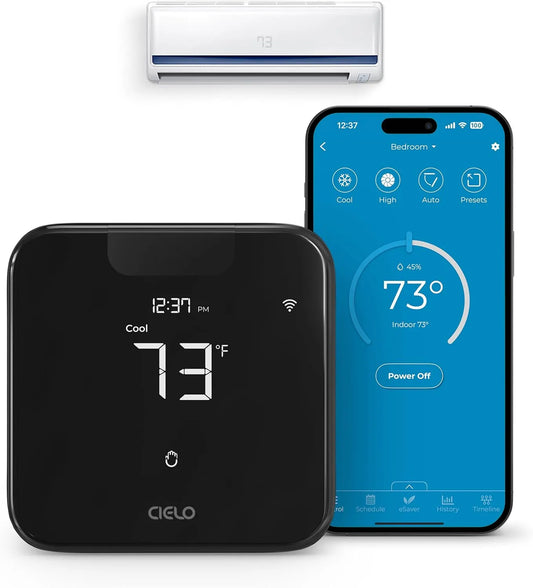 Thermostaat, wifi-bediening, Breez Max Smart AC-controller, AHR-product van het jaar wifi- voor mini-split, draagbare AC/warmtepomp, geen abonnement
