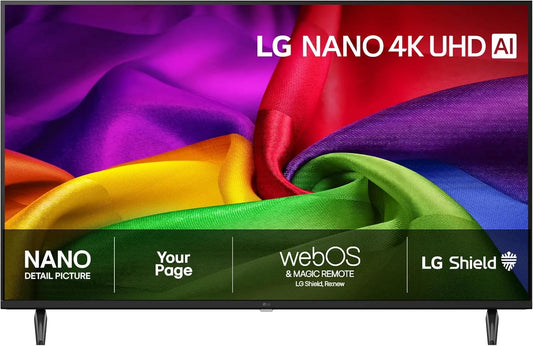 LG 43NU80 AI 2026 Smart TV, 43 inch, 108 cm, beeldscherm met netwerk- en multimediafuncties