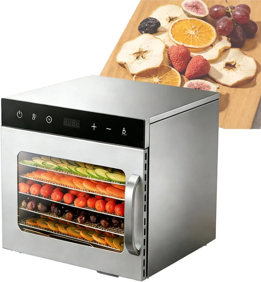500W/800W/1200W voedseldroger, roestvrijstalen behuizing, LED Commerciële Droger, 6/8/10/12 Lagen Voedseldroogmachine, RVS Thuis Groente-Vlees Droger