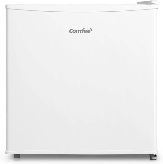 Comfee RCD50WH2 minikoelkast, koelbox met ijsvak, kleine koelkast voor kamer en kantoor, snelle koeling in de chillerbox, verstelbare poten