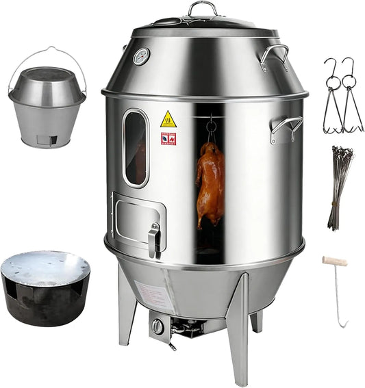 Elektrische oven, Commerciële braadmachine, Dual Fuel propaan en houtskool roestvrijstalen oven voor roosteren eend, ribben en hele kip