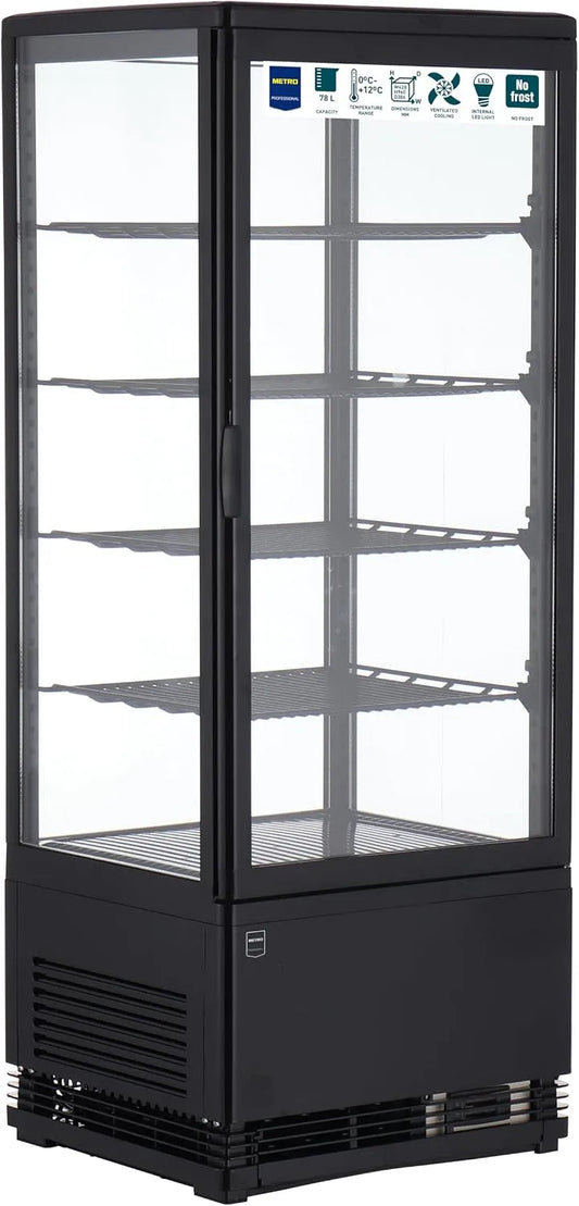 GGC2098B, 111 cm, 42,8 x 38,6 x 111 cm, METRO PROFESSIONAL Gekoelde vitrine, glas/kunststof