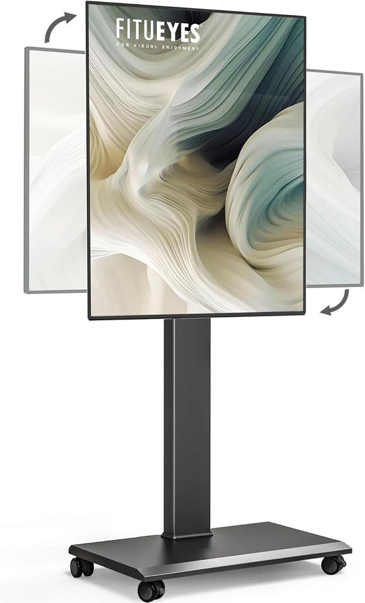 Tv-standaard, 40 kg, 75 inch, 600x400mm, FITUEYES tv standaard verrijdbaar metalen onderstel voor 32-75 inch