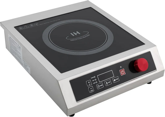 W 220 V inductiekookplaat, 3500 W, 10 niveaus, digitaal display, commerciële met roestvrijstalen behuizing en 10 niveaus, voor horeca