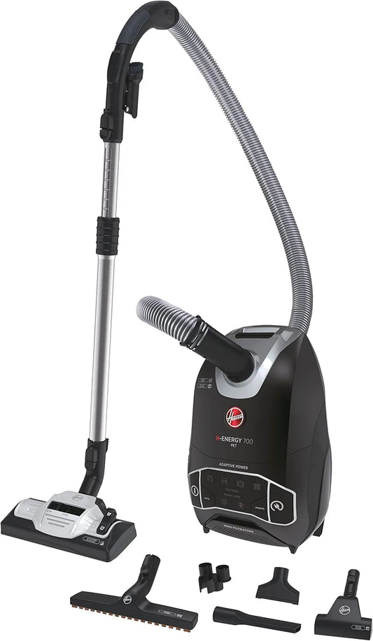 Hoover HE720PET H-ENERGY 700 stofzuiger, 64 dB, Hepa Filter, 011 Cylinder Slede, Pet Turbo Nozzle