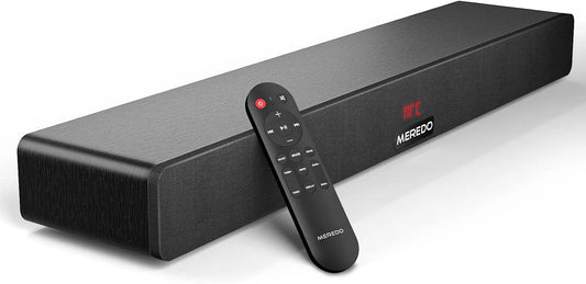 Soundbar, MEREDO 2.1 Hout voor tv-toestellen, met geïntegreerde subwoofer met ARC-kabel, geluidssysteem voor televisie voor thuisbioscoop