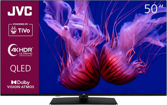 LT-50VUQ3455 Smart TV, JVC 50 Zoll QLED Fernseher / TiVo, HDR Dolby Vision, Dolby Atmos, Triple Tuner