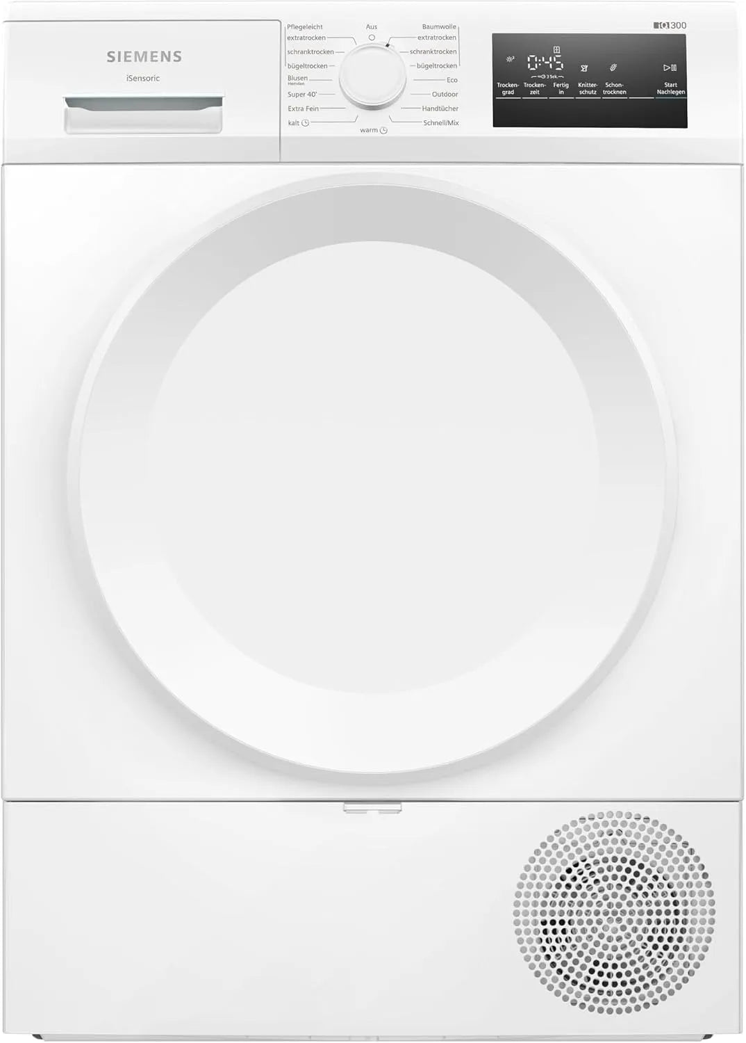 Siemens WT43HV04 warmtepomp, 63 dB, digitaal display, super40-programma, Touch LED-display, easyClean-filter