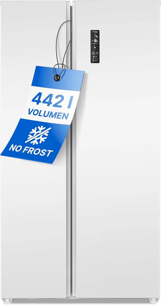 Bomann SBS 7344, 442 L, 90 cm, geïntegreerde koelfunctie, Stand Side-by-Side combinatie, Total NoFrost, energiebesparende modus
