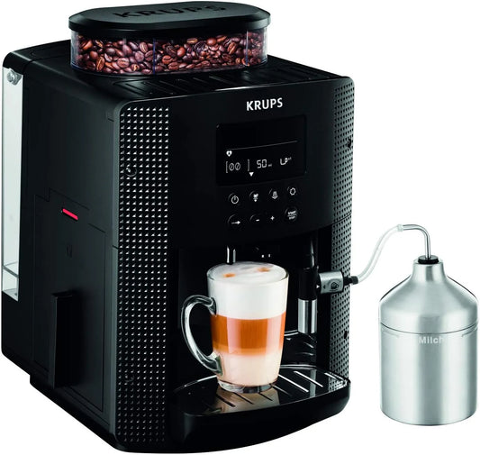 Krups EA8160 volautomatische koffiemachine, digitaal display, automatische werking, Essential Espresso met LCD display, Compact design