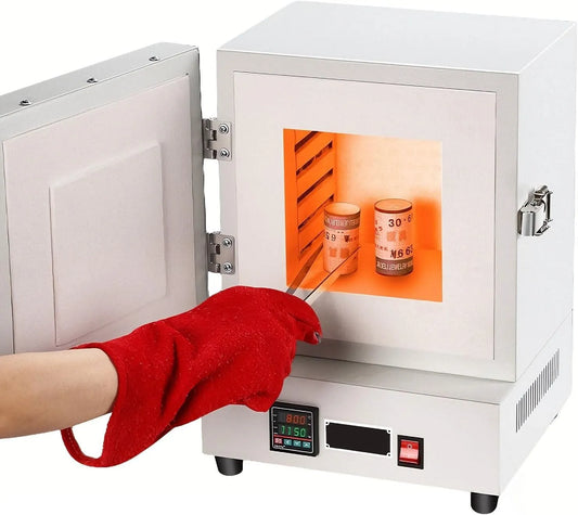 Elektrische oven, 2000W, Digitale ovenoven, 2000W snelsmeltoven, precisieregeling tot 1150 °C, 4-zijdige surroundverwarming