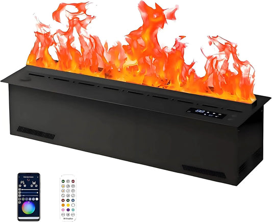 3D elektrische oven, 80 cm, automatische werking, stoomhaard met 16 miljoen vlamkleuren, elektrische stoomoven met touch-bediening/afstandsbediening