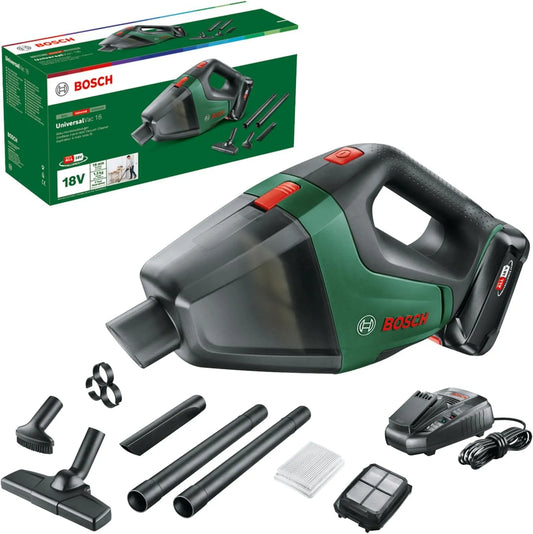 Bosch handstofzuiger, 2,5 Ah, draadloos gebruik, Home and Garden accu UniversalVac 18, in kartonnen doos