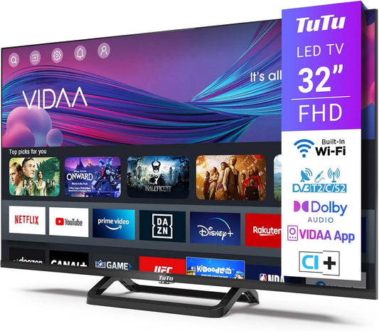 T/T2 S/S2 Smart TV, Full HD, wifi-bediening, Bluetooth-connectiviteit, VIDAA met WiFi, Triple Tuner