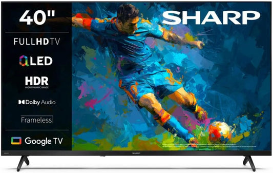 Sharp SHARP 40HF3365E, 60 Hz, Bluetooth-connectiviteit, Google Assistant met microfoon, kleur: zwart