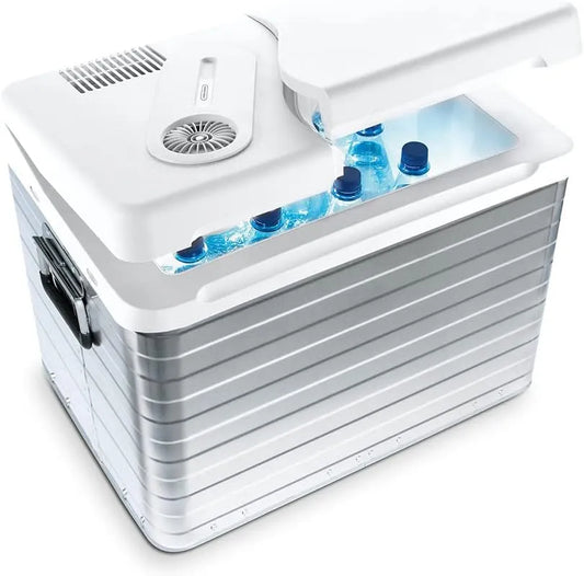 MQ40A AC/DC koelbox, 230 V, Mobicool, draagbare elektrische aluminium, 12 V en 230 V voor auto, camper en stopcontact, aluminium behuizing